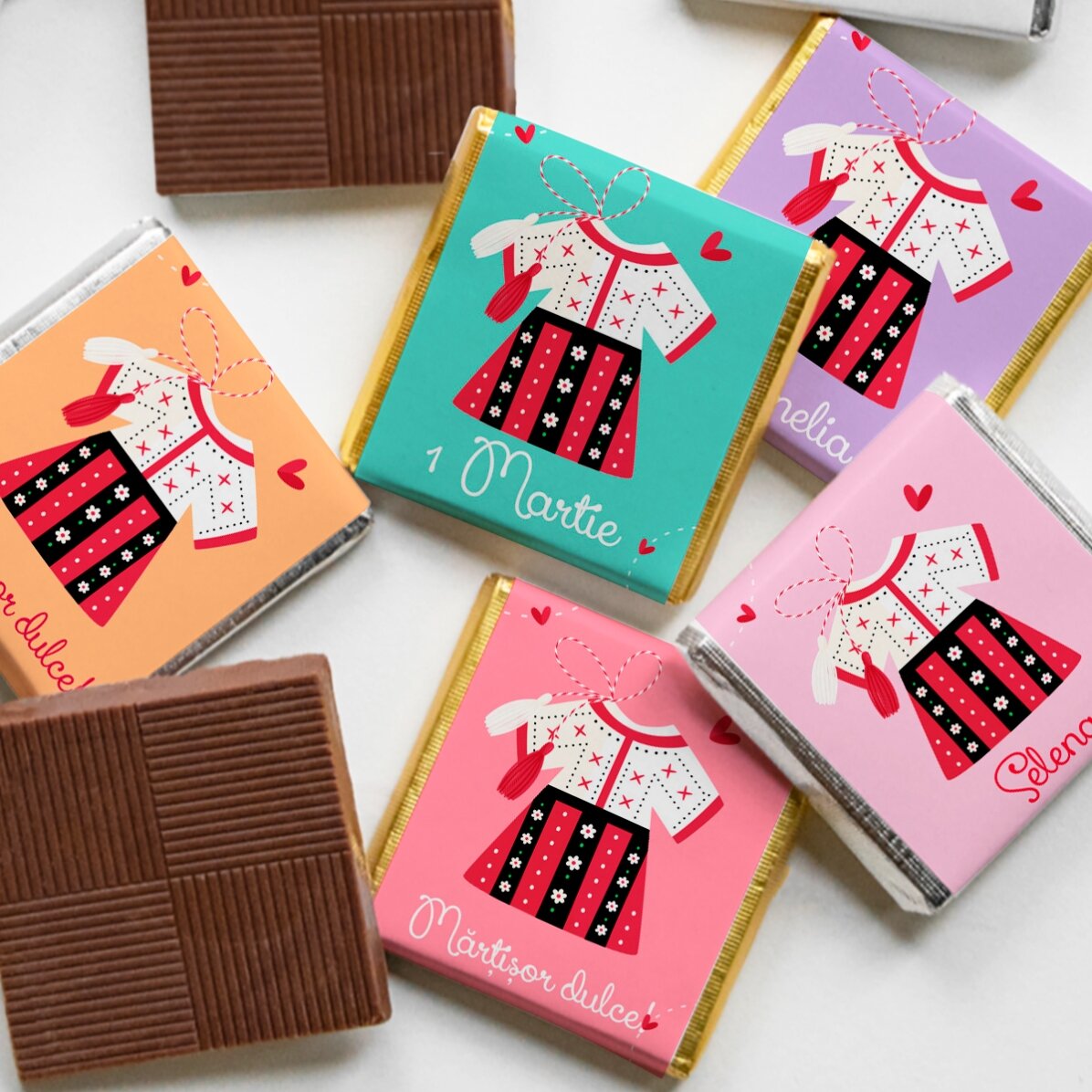 Mini ciocolată personalizată cu nume - 1 Martie