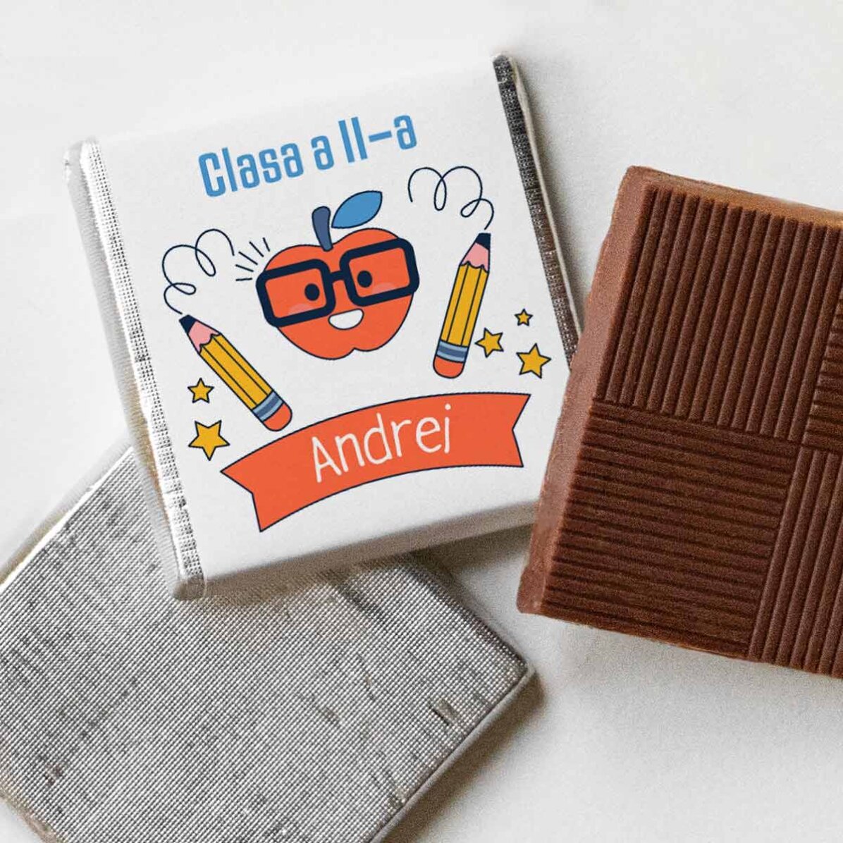 Mini ciocolată personalizată cu text - Școală