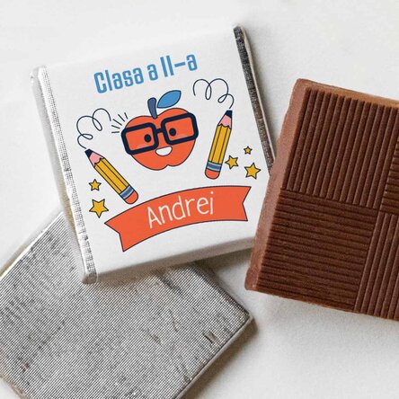 Mini ciocolată personalizată cu text - Școală