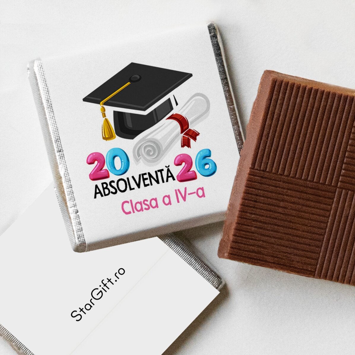 Mini chocolate personalised with text - I am a graduate