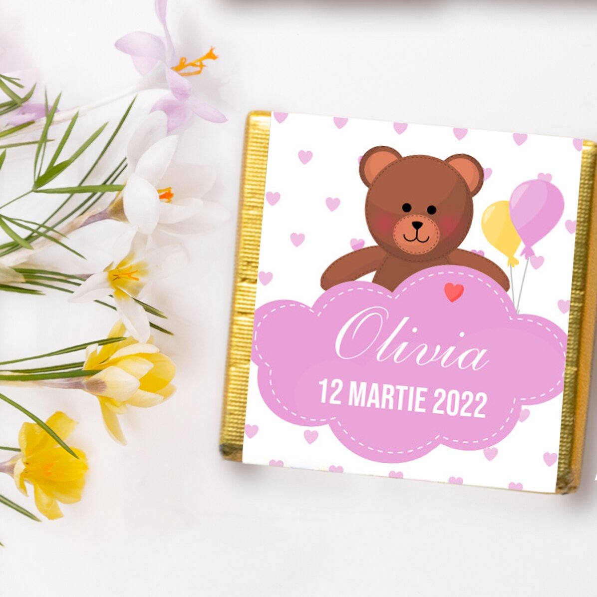 Mini ciocolată personalizată - Mărturie de botez