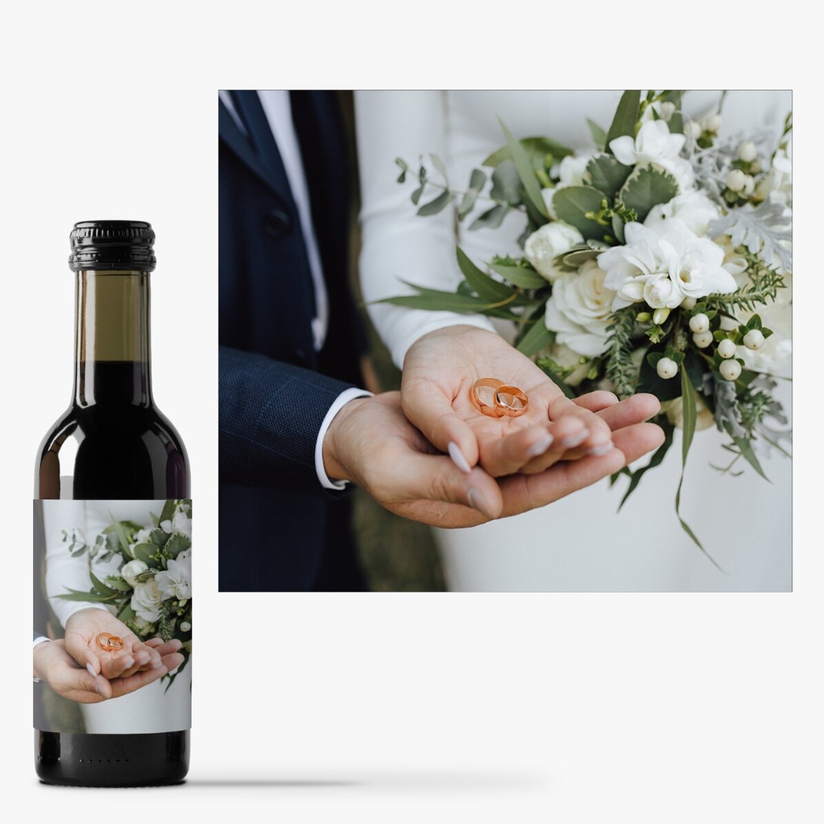 Mini sticluță de vin personalizată cu o poză
