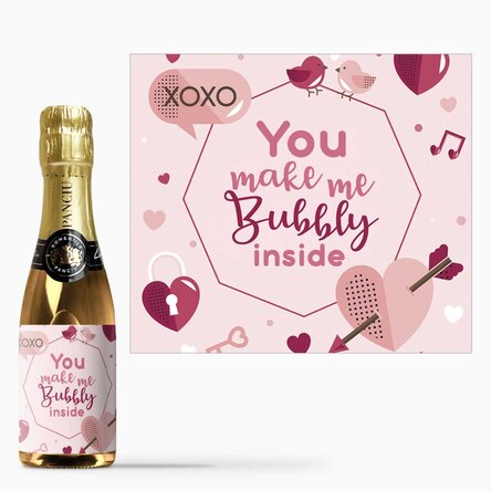 Mini sticluță de vin spumant personalizată  - Bubbly