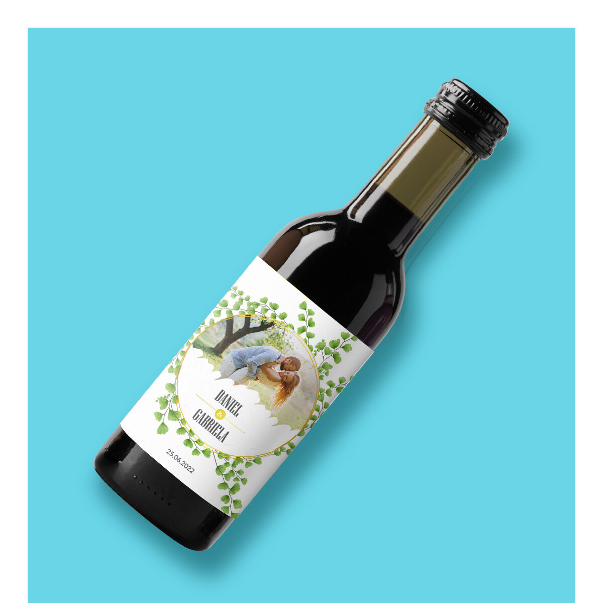Personalised mini wine bottles