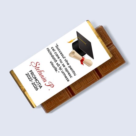Mini chocolate bar personalised with message - Graduation