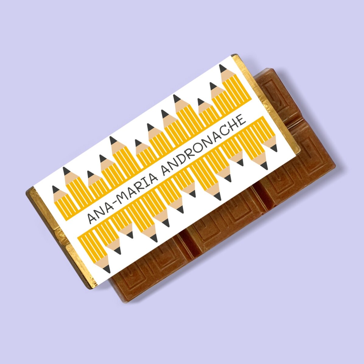 Mini tabletă de ciocolată personalizată cu mesaj - Creioane
