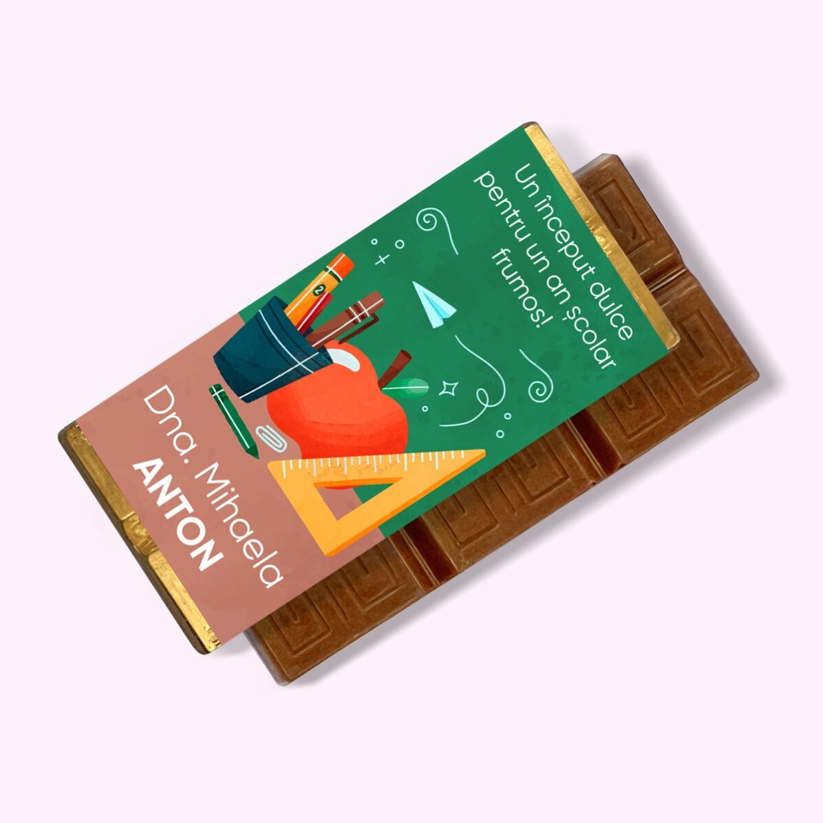 Mini tabletă de ciocolată personalizată cu mesaj - Profesoară