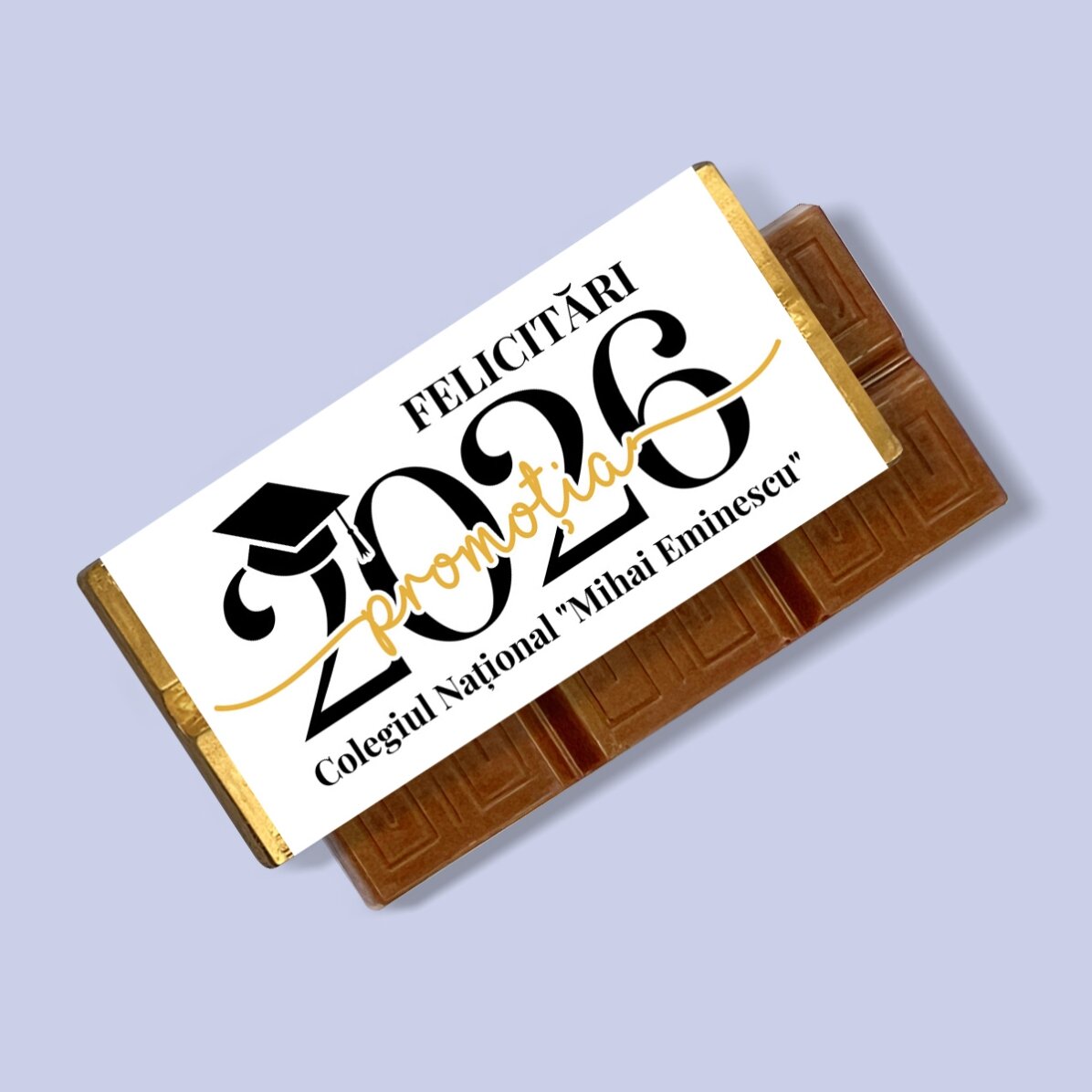 Mini chocolate bar personalised with message and year - Congratulations on your graduation