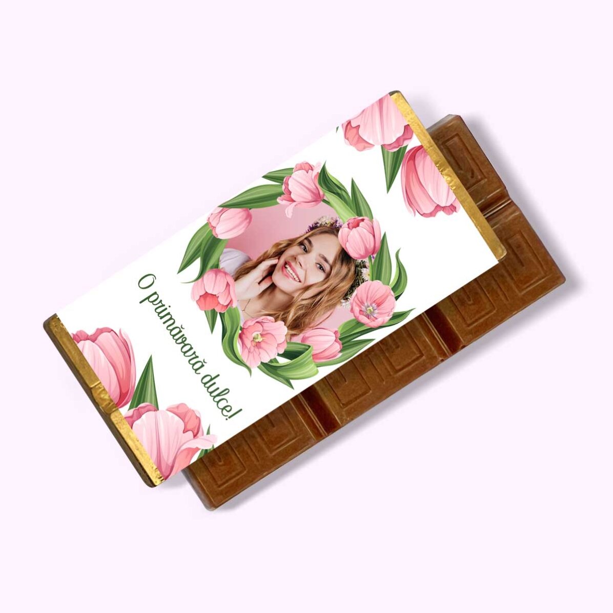 Mini chocolate bar personalised with message and photo - A sweet spring!