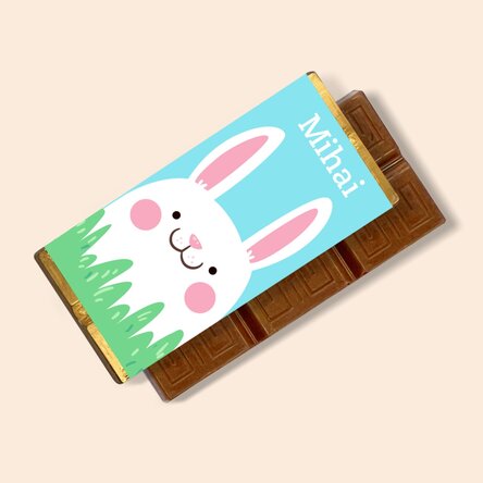 Mini tabletă de ciocolată personalizată cu nume - Iepuraș de Paște