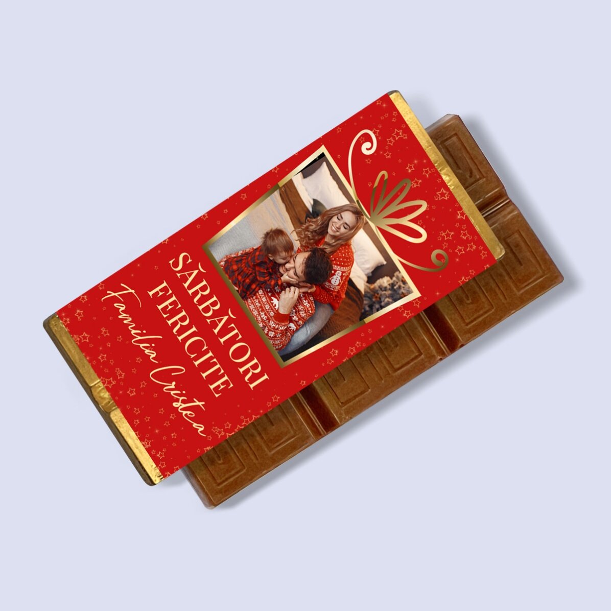 Mini tabletă de ciocolată personalizată cu o poză și mesaj - Christmas gift