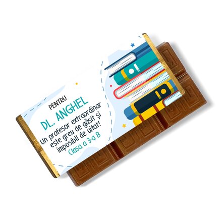 Personalised mini chocolate bar with a message for teachers