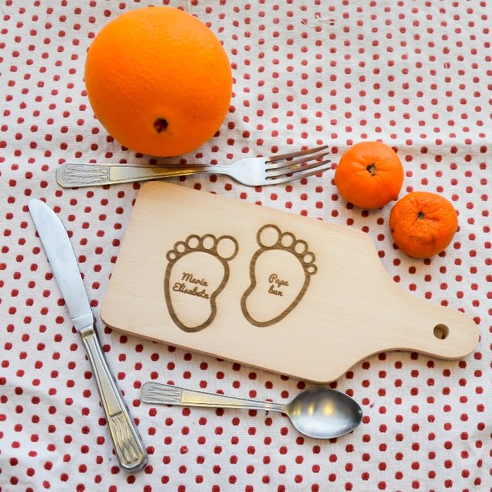 Mini tocător personalizat - Amprentă de bebeluș