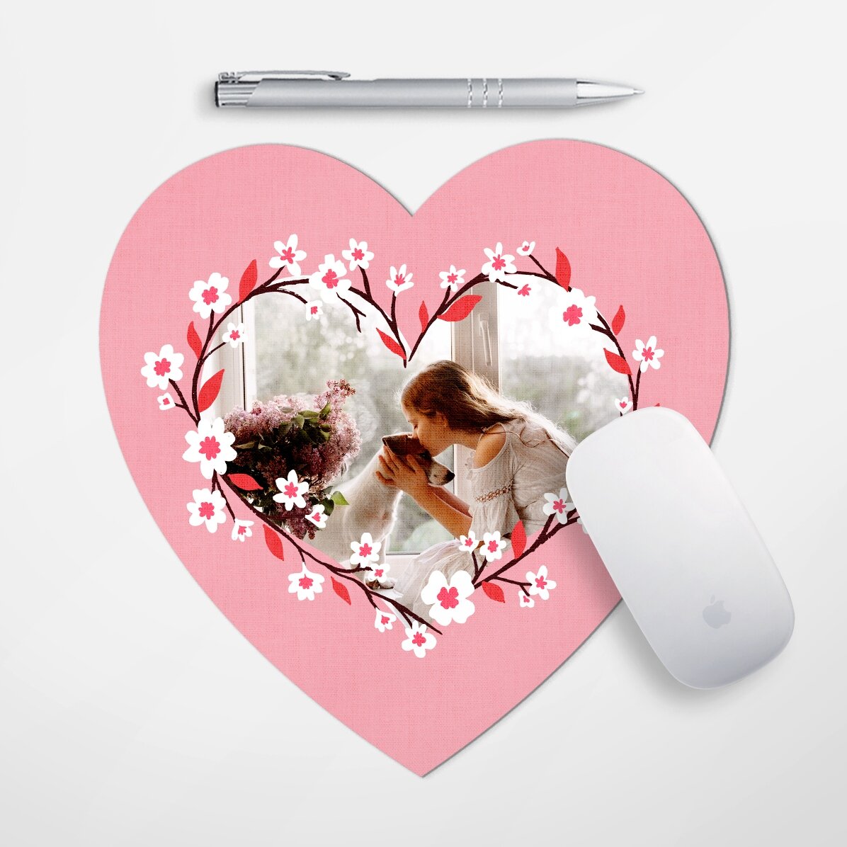 Mouse pad inima personalizat cu poză