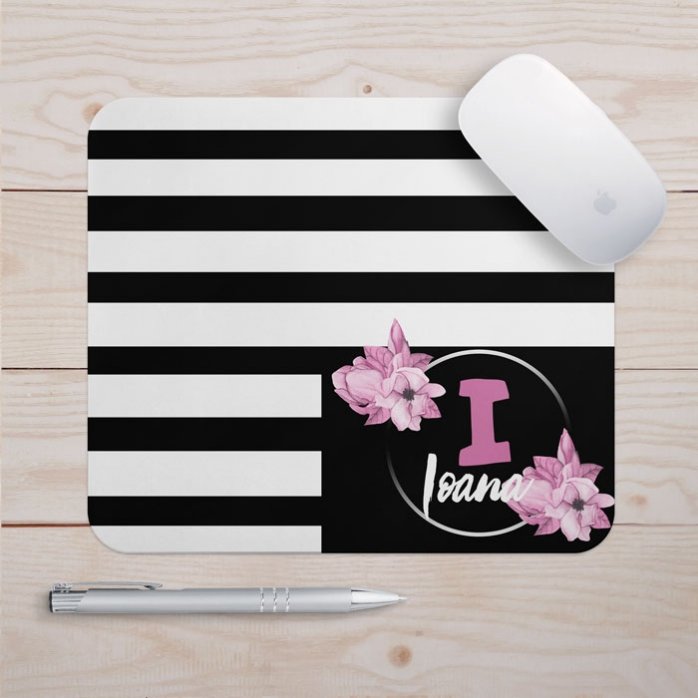 Mouse pad personalizat cu inițială și nume - Magnolie