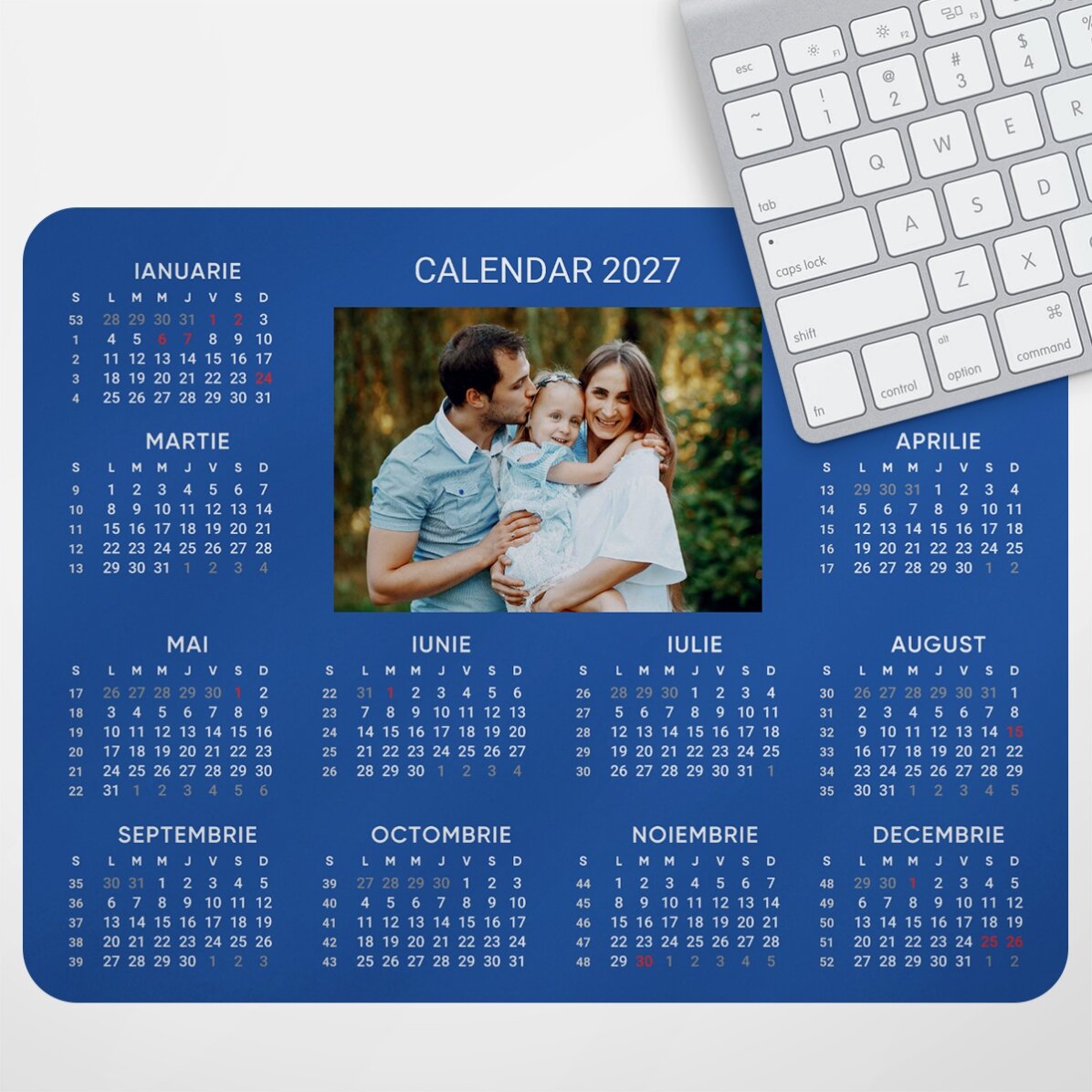 Customised XL mouse mat featuring a photo – Calendar