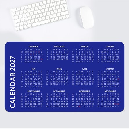 Customised XXL mouse mat with a calendar