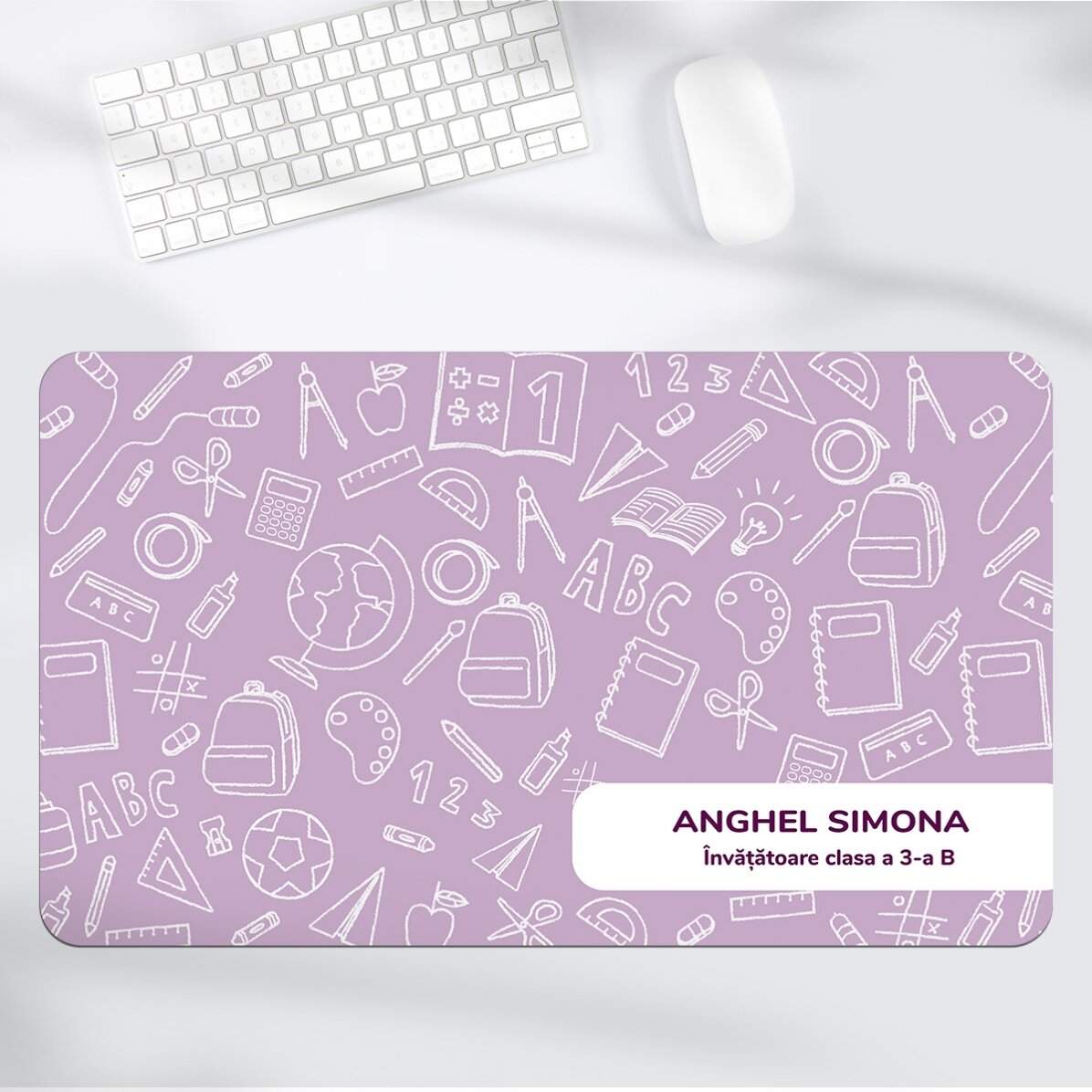 Mouse pad XXL personalizat cu mesaj pentru învățătoare