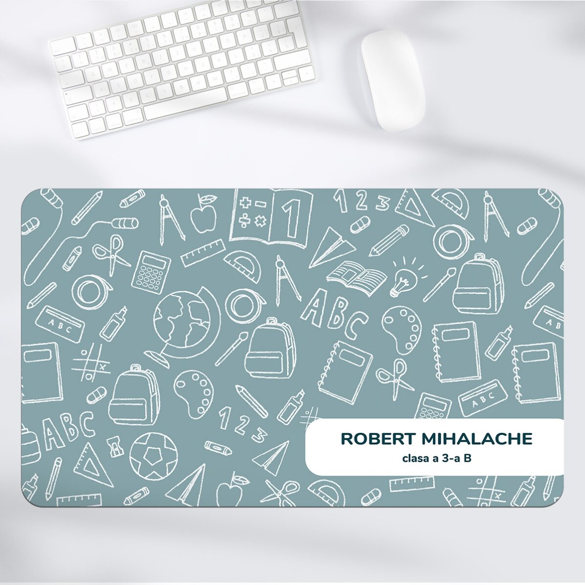 Mouse pad XXL personalizat cu mesaj pentru învățătoare