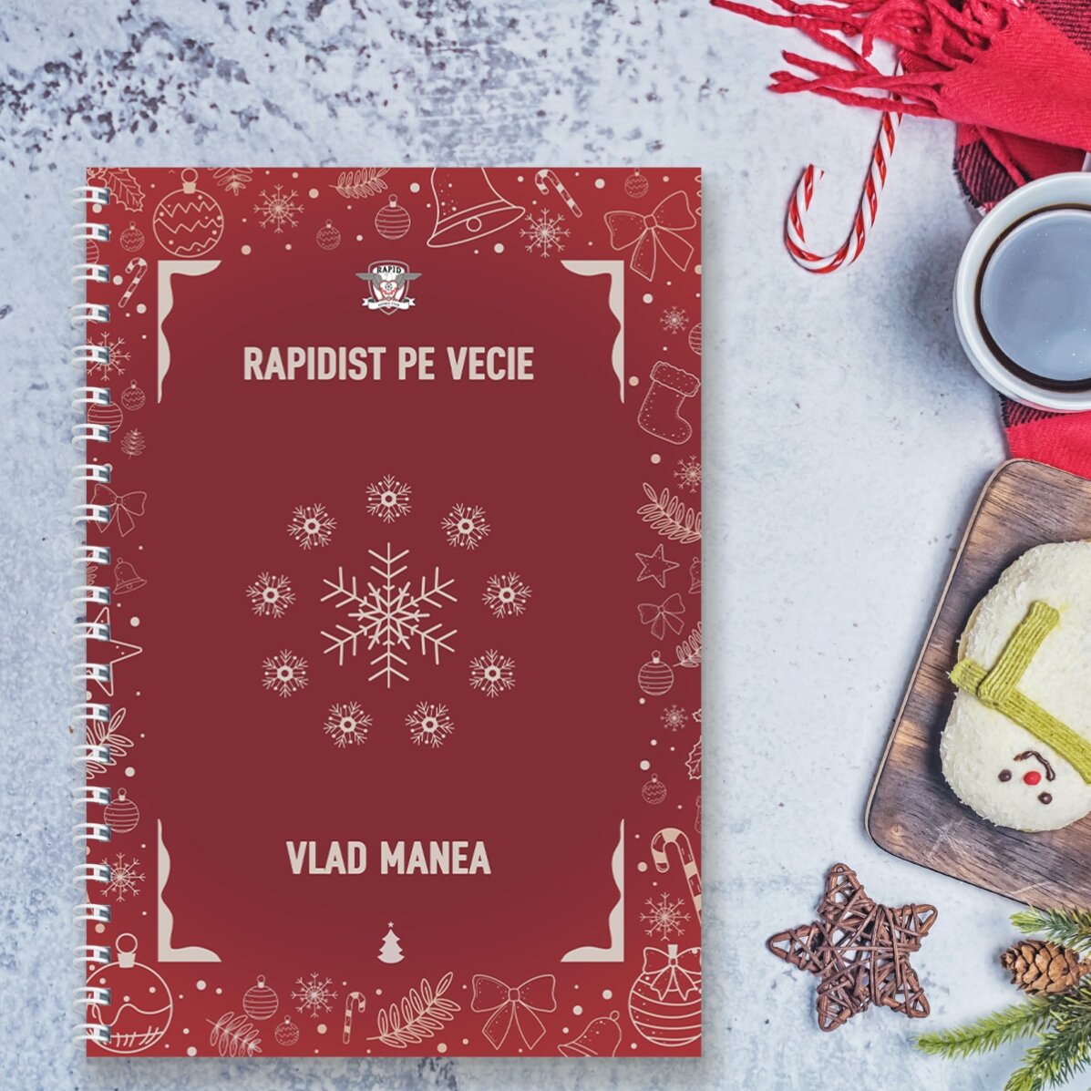 Notebook FC Rapid personalizat cu nume - Christmassy