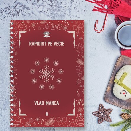 Notebook FC Rapid personalizat cu nume - Christmassy