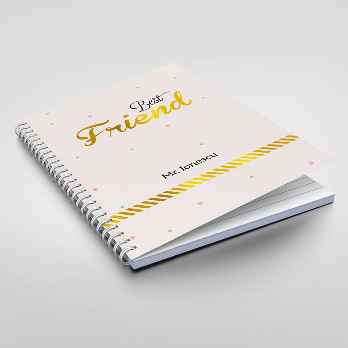 Notebook personalizat - Best Friend, Gold
