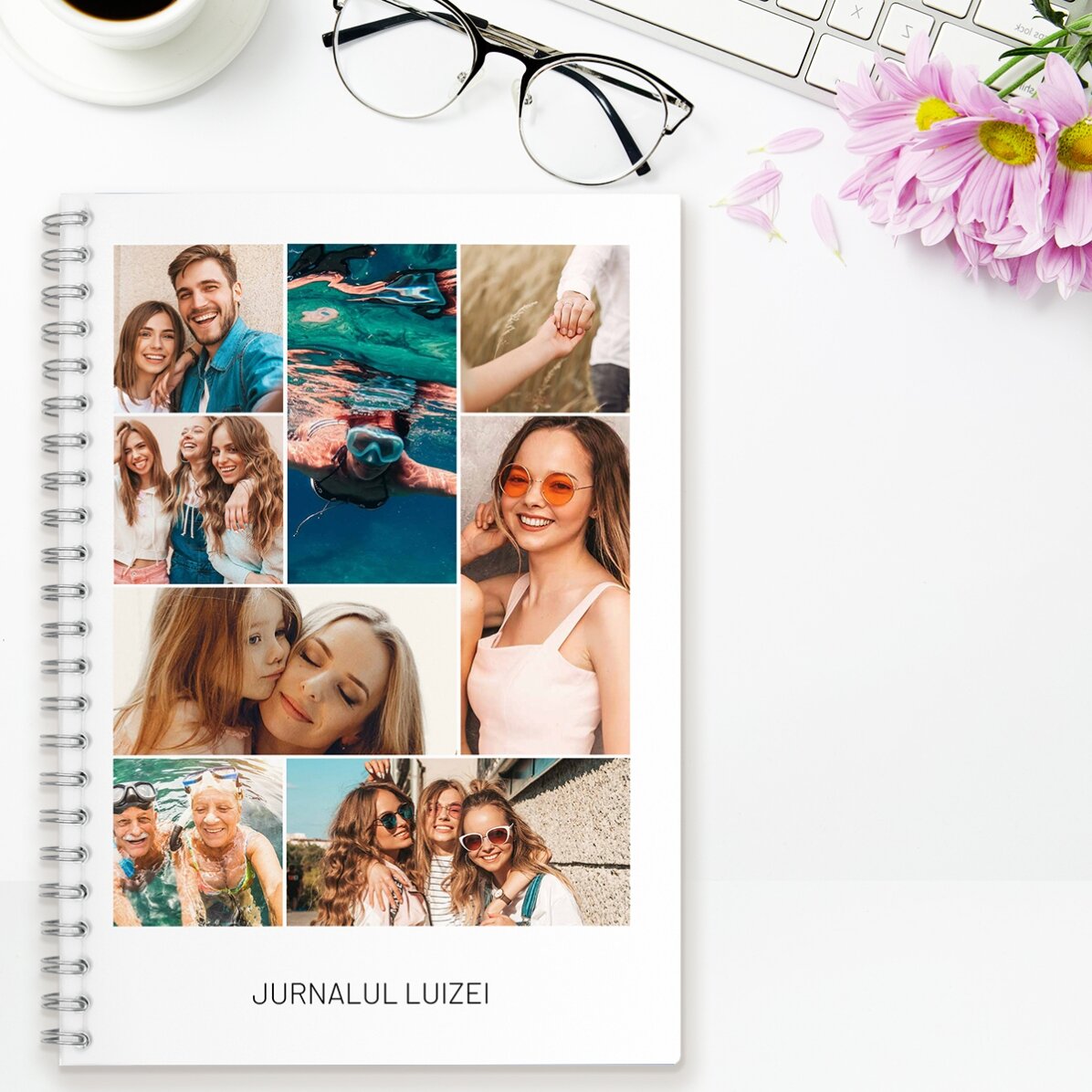 Notebook personalizat cu 8 poze și text - Best friends