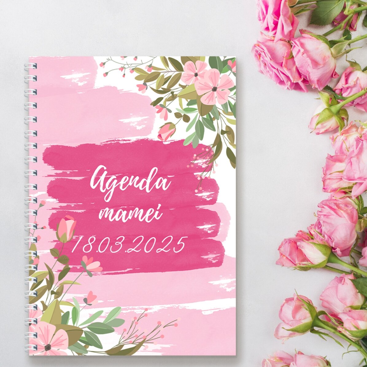 Personalised notebook with flowers - Mum