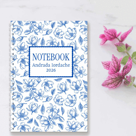Notebook personalizat cu mesaj - Flowers