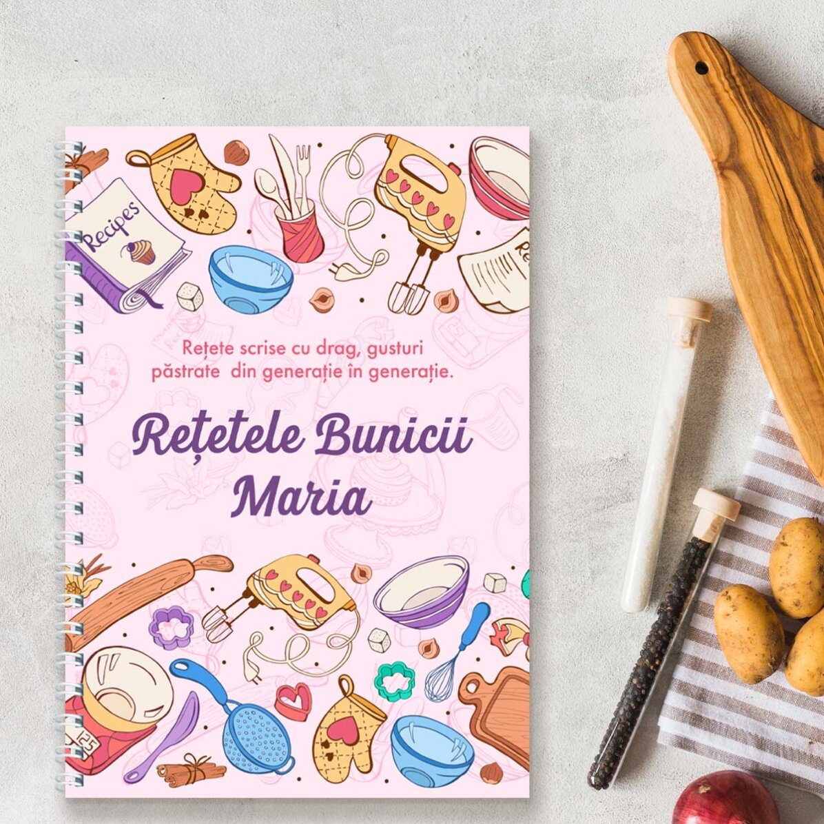 Notebook personalizat cu mesaj - Rețete
