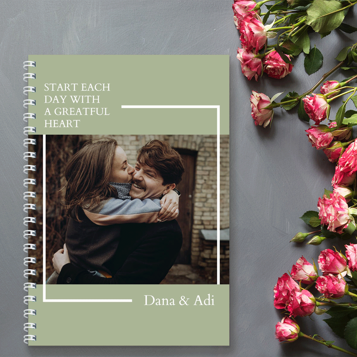 Notebook personalizat cu mesaj și o poză