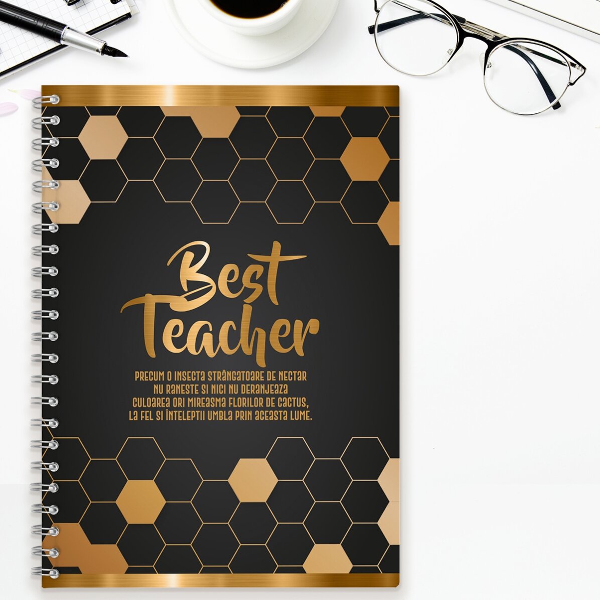 Notebook personalizat cu text - Best teacher