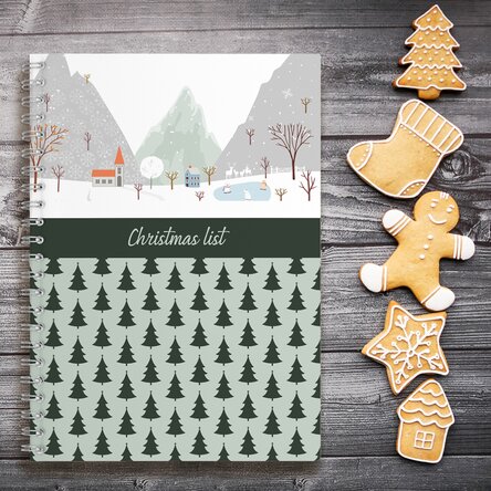 Notebook personalizat cu text - Christmas list