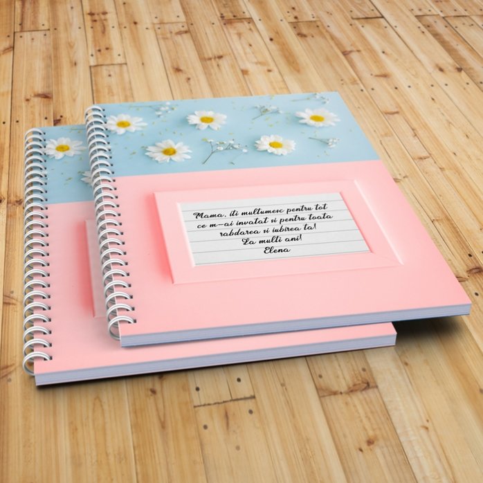 Notebook personalizat cu text - Daisies