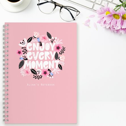 Notebook personalizat cu text - Enjoy every moment