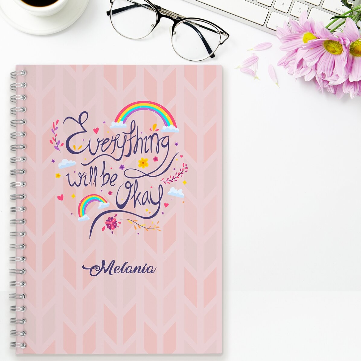 Notebook personalizat cu text - Everything will be okay