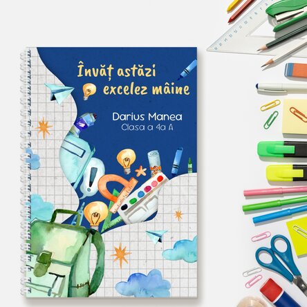 Notebook personalizat cu text - Începerea școlii
