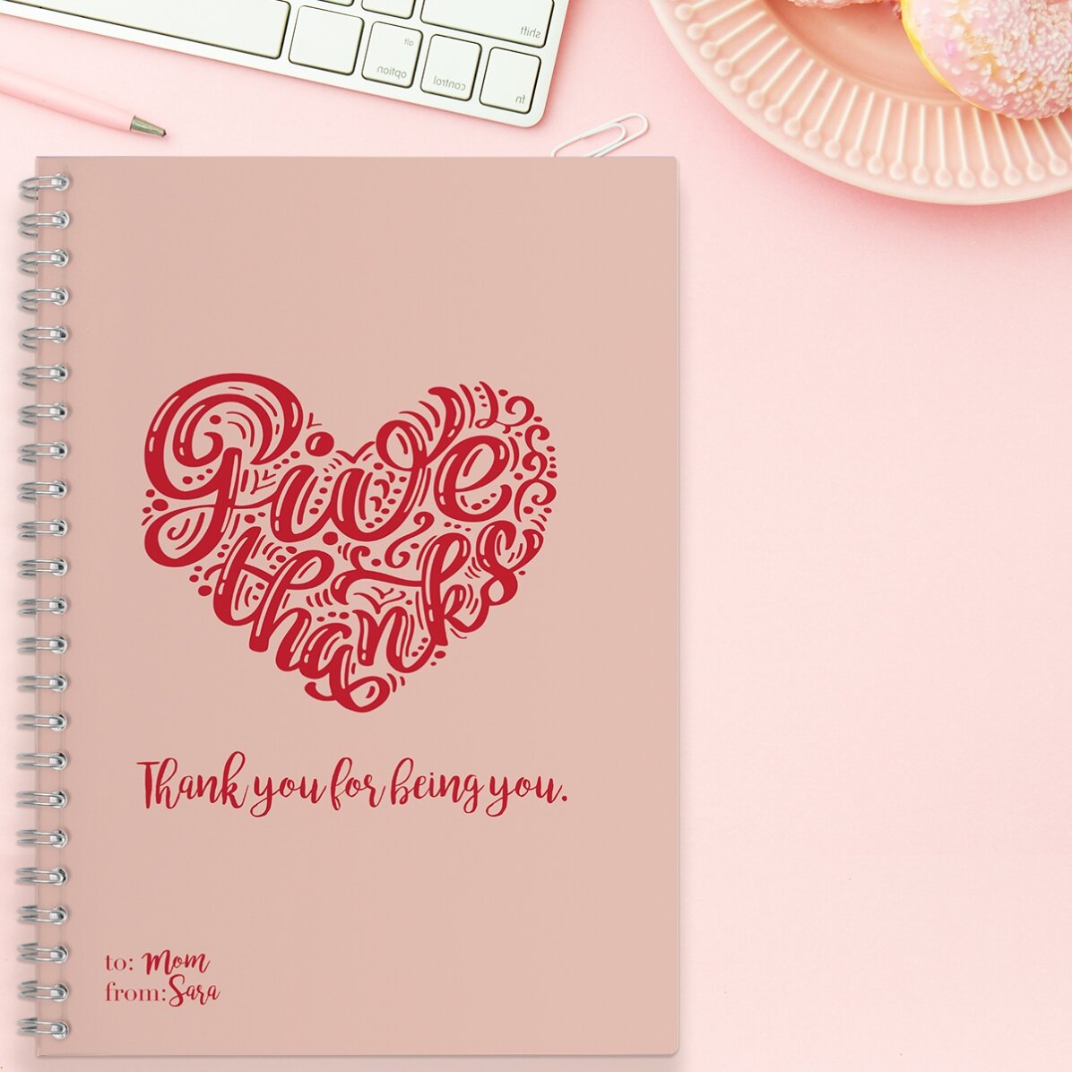 Notebook personalizat Give Thanks