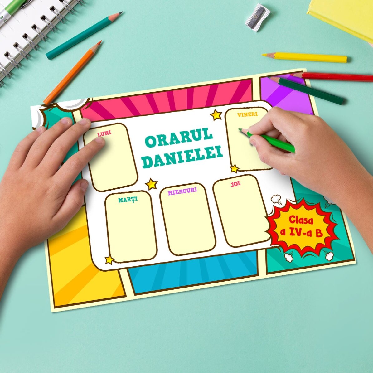 Orar personalizat cu text - Comics