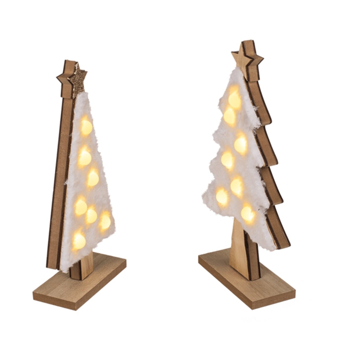 Ornament din lemn - Brăduț de Crăciun cu luminițe