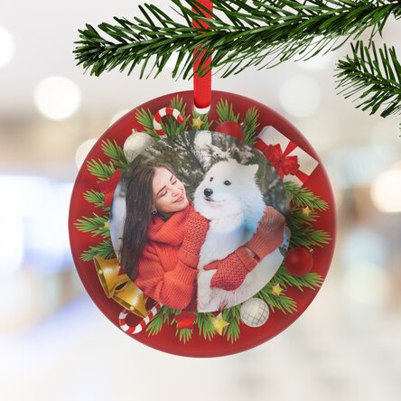 Ornament rotund personalizat cu o poză - Christmas