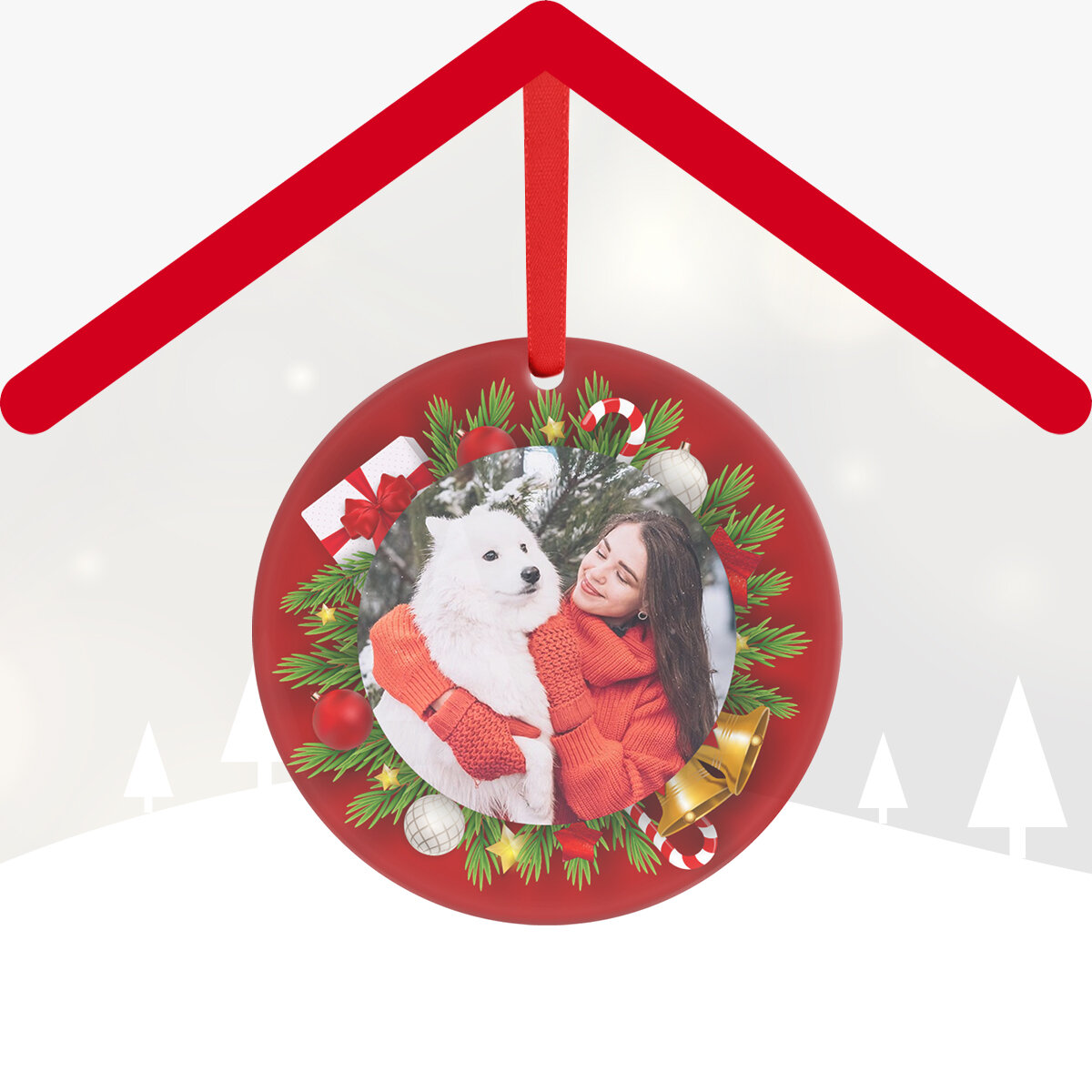 Round Christmas glass ornaments