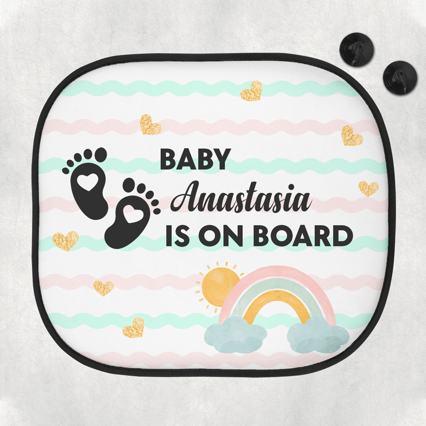 Parasolar auto personalizat cu mesaj - Baby on board