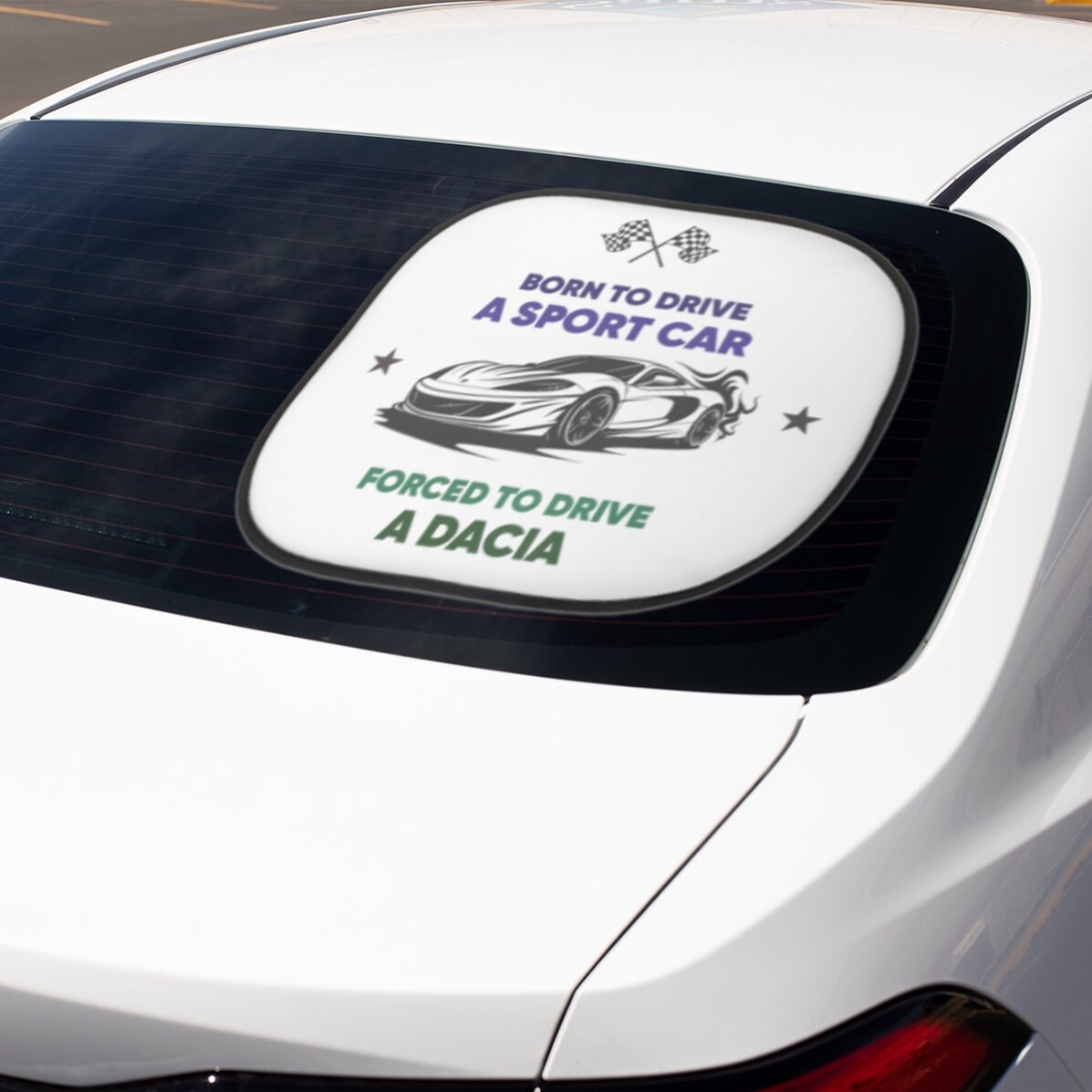 Parasolar auto personalizat cu text - Born to drive