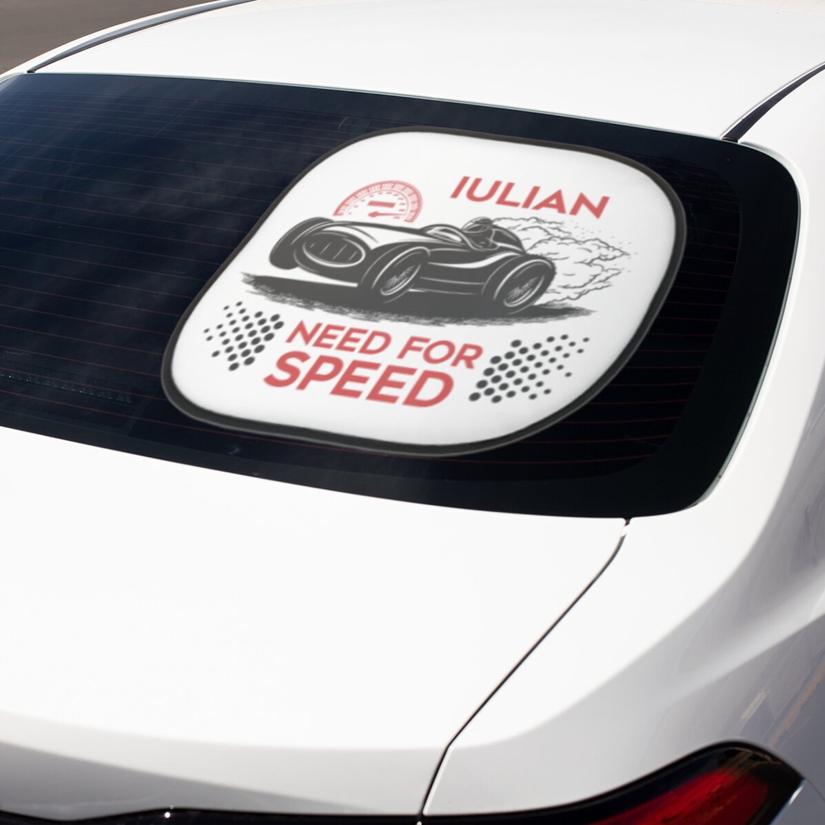 Parasolar auto personalizat cu text - Need for speed