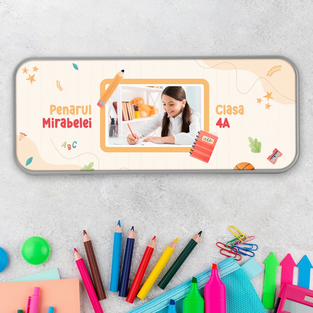 Personalised pencil case with a photo and your child