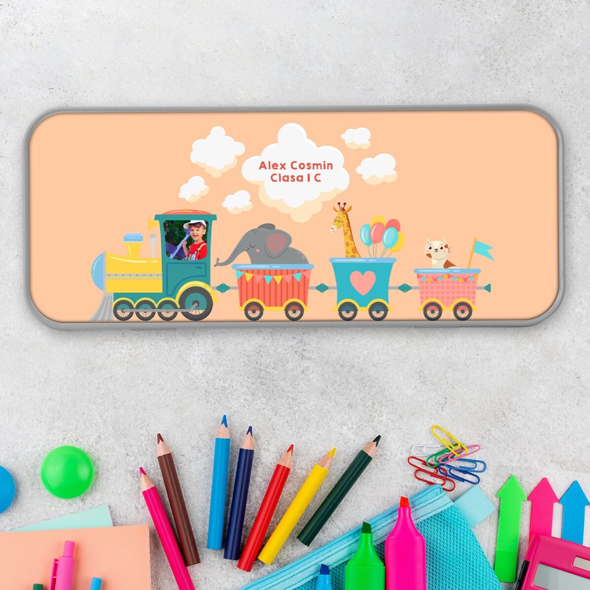 Penar personalizat cu o poză și text - Trenuleț