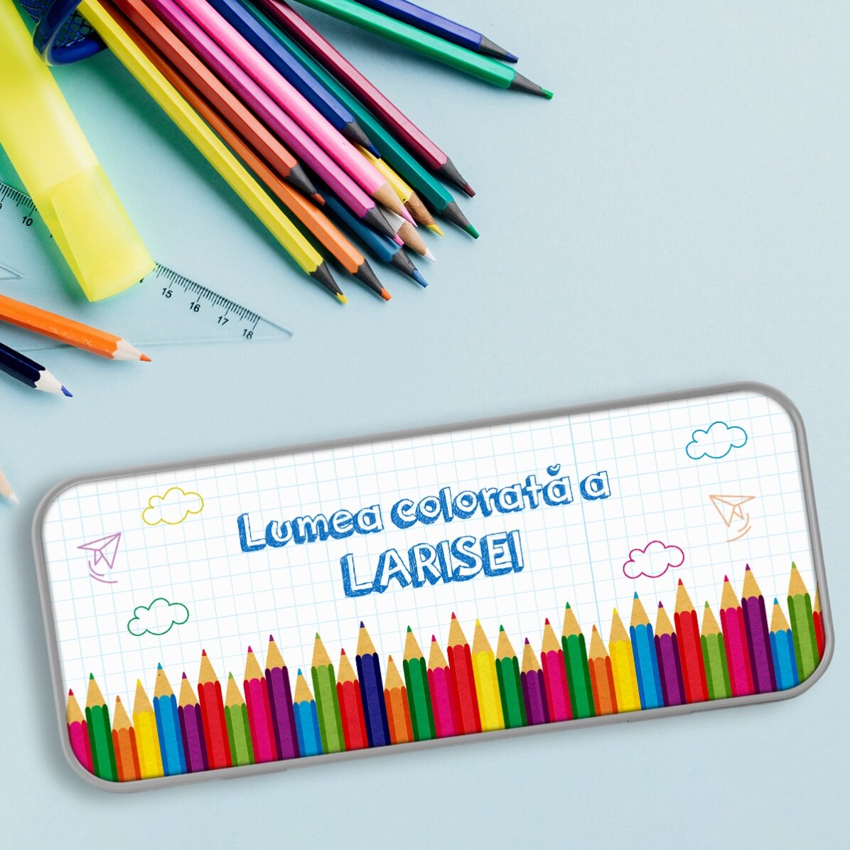 Penar personalizat cu text - O lume colorată