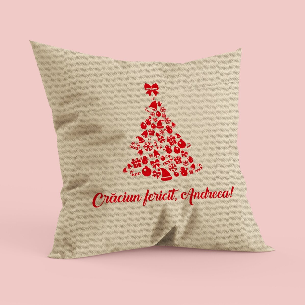 Pernă personalizată - Crăciun fericit! In