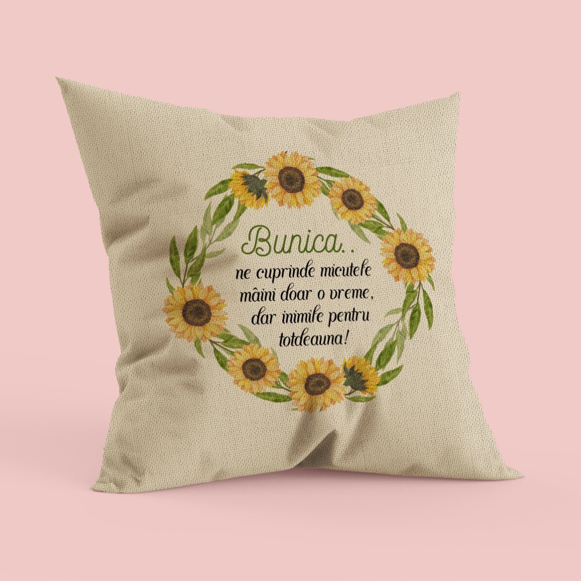 Pernă personalizată cu mesaj pentru bunică - In